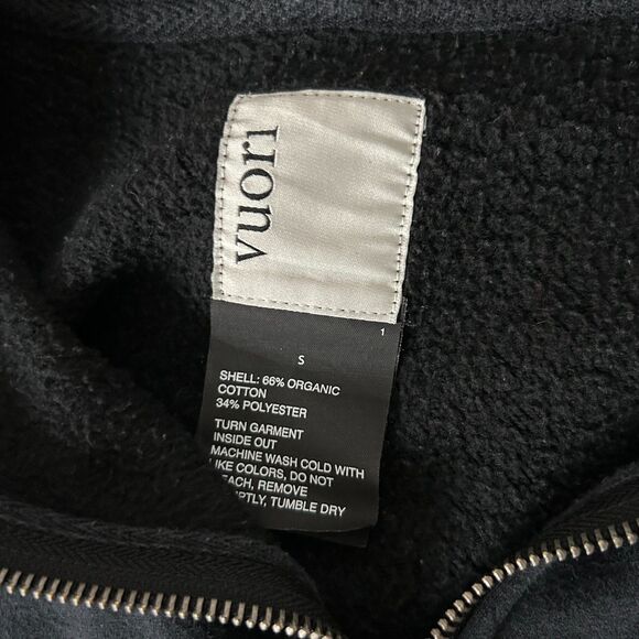 Vuori Men's Seaside Zip Up Hoodie in Black Organic Cotton Blend Size Small - Picture 8 of 8